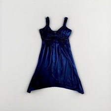 BLUE SILKY Y2K DEB DRESS