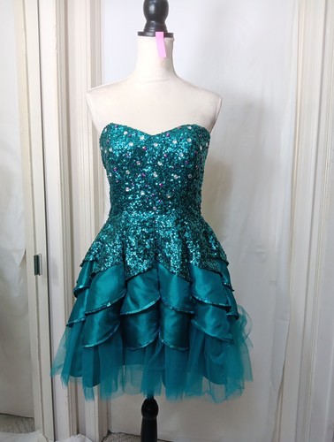 Deb strapless teal - teal, cocktail