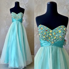 VTG Deb Beaded Strapless Tulle